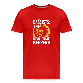 Bass Gitarrist Musiker Gear Funk Rock Jazz - Männer Premium Bio T-Shirt - Rot - Vorne - Damien (186cm)