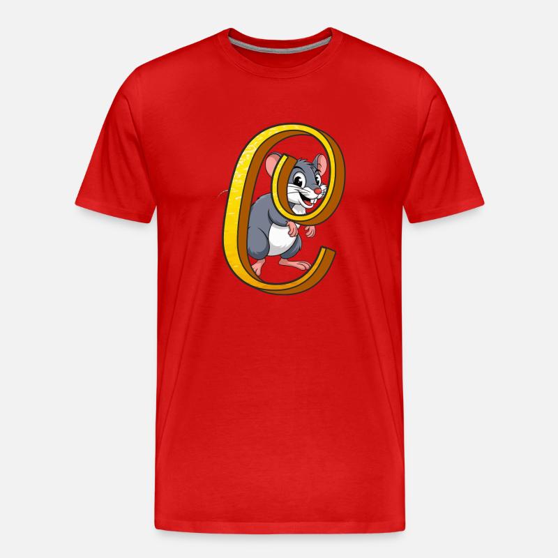 BUCHSTABE C - Männer Premium Bio T-Shirt - Rot
