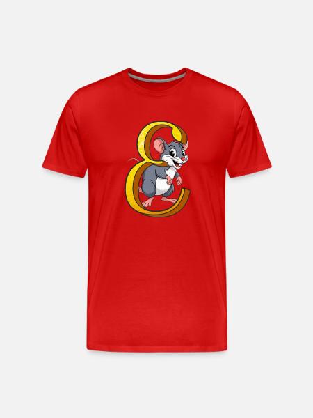 LETTER E - Men's Premium Organic T-Shirt - red