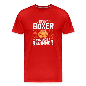 Chaque boxeur était autrefois un boxeur débutant Sports - T-shirt bio Premium Homme - rouge - Devant - Damien (186cm)