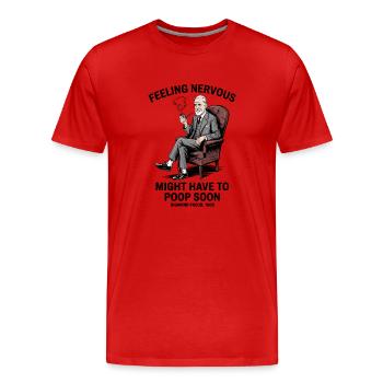 se sentir nerveux avoir à faire caca bientôt Sigmund Freud - T-shirt bio Premium Homme - rouge - Devant - Damien (186cm)