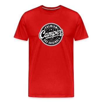 Premium Camper - Männer Premium Bio T-Shirt - Rot - Vorne - Damien (186cm)