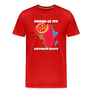 Stolz Auf Meine Eritreischen Wurzeln - Männer Premium Bio T-Shirt - Rot - Vorne - Damien (186cm)