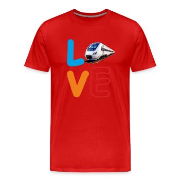 LOVE TRAIN TRAIN - Men's Premium Organic T-Shirt - red - Front - Damien (186cm)
