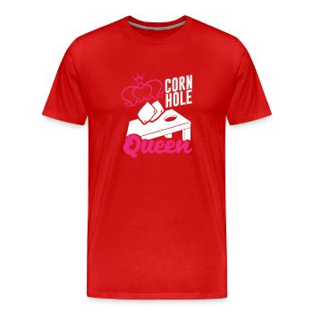 Joueur de Cornhole Queen - T-shirt bio Premium Homme - rouge - Devant - Damien (186cm)