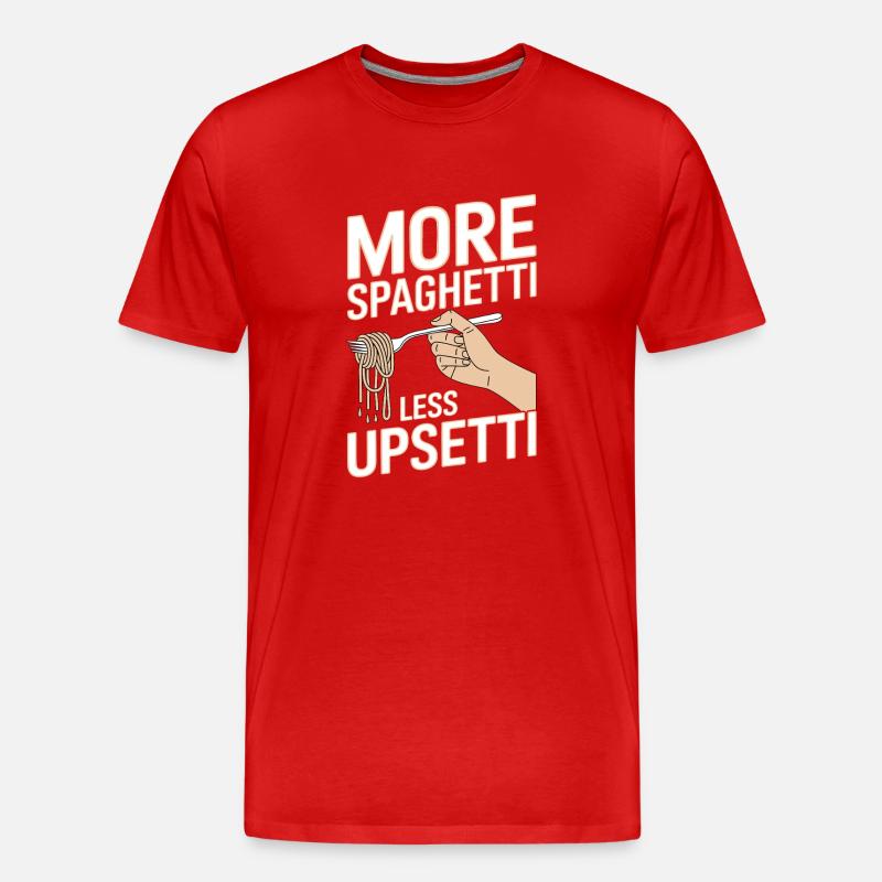 More Spaghetti Less Upsetti - Männer Premium Bio T-Shirt - Rot