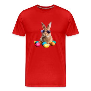 Osterhase - Männer Premium Bio T-Shirt - Rot - Vorne - Damien (186cm)