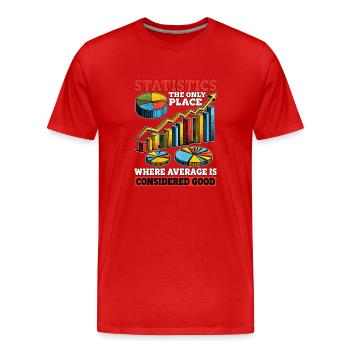 Statistiques Le seul endroit Comptable Statisticien - T-shirt bio Premium Homme - rouge - Devant - Damien (186cm)
