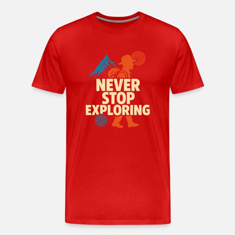Never Stop Exploring Design - Men's Premium Organic T-Shirt - red