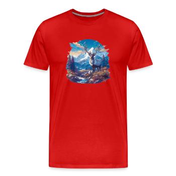 Renne Renne - T-shirt bio Premium Homme - rouge - Devant - Damien (186cm)
