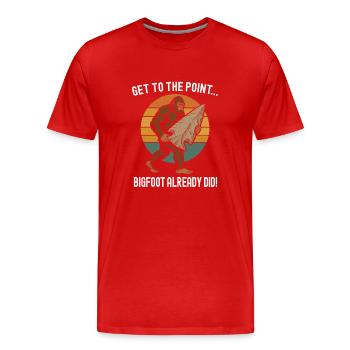 Bigfoot with arrowhead flint - Men's Premium Organic T-Shirt - red - Front - Damien (186cm)