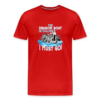 Drachenboot : L’appel du bateau-dragon - T-shirt bio Premium Homme - rouge - Devant - Damien (186cm)