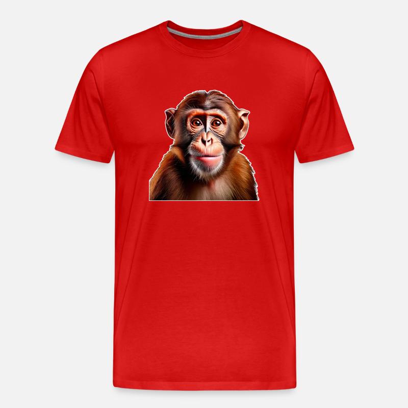 Affe - Männer Premium Bio T-Shirt - Rot