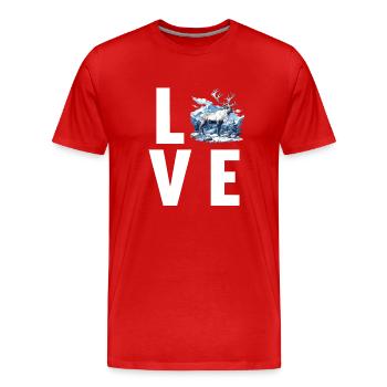 Renne Renne - T-shirt bio Premium Homme - rouge - Devant - Damien (186cm)