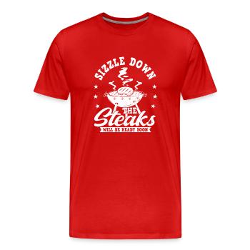 Grilling BBQ Meat Smoke Barbecue Smoker - Men's Premium Organic T-Shirt - red - Front - Damien (186cm)
