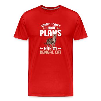 Entschuldigung, Ich Kann Nicht Pläne Mit Meiner - Männer Premium Bio T-Shirt - Rot - Vorne - Damien (186cm)