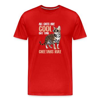 Tous les chats sont cool, mais de minuscules guépards - T-shirt bio Premium Homme - rouge - Devant - Damien (186cm)