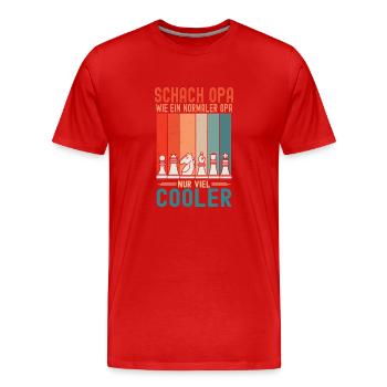 Schach Opa Cooler Wie Ein Normaler Opa Schachmatt - Männer Premium Bio T-Shirt - Rot - Vorne - Damien (186cm)