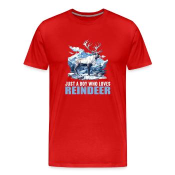 Renne Renne - T-shirt bio Premium Homme - rouge - Devant - Damien (186cm)