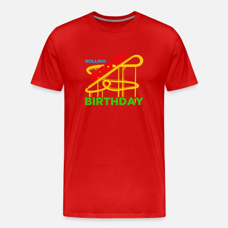 Rolling into Freizeitpark Rollercoaster Achterbahn - Männer Premium Bio T-Shirt - Rot