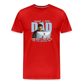 Online Coder Dad The Idol The Myth The Developer - Men's Premium Organic T-Shirt - red - Front - Damien (186cm)