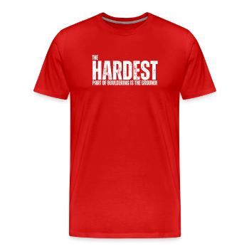 Bouldern Boulderer Boulder - Männer Premium Bio T-Shirt - Rot - Vorne - Damien (186cm)