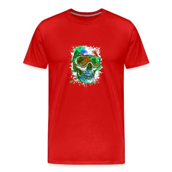 Ski Skull Lunettes de ski - T-shirt bio Premium Homme - rouge - Devant - Damien (186cm)