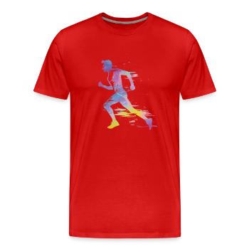 Sprinter Colorsplash Sprintender Sprint - Männer Premium Bio T-Shirt - Rot - Vorne - Damien (186cm)