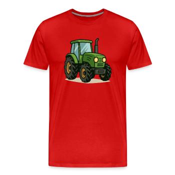 tracteur - T-shirt bio Premium Homme - rouge - Devant - Damien (186cm)