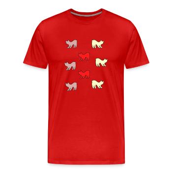 Katzen ohne Schwanz - Männer Premium Bio T-Shirt - Rot - Vorne - Damien (186cm)