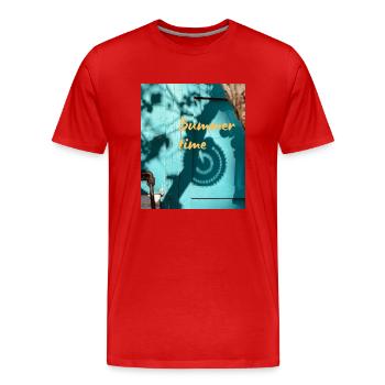 Été - T-shirt bio Premium Homme - rouge - Devant - Damien (186cm)
