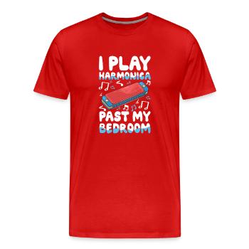 Ich Spiele Mundharmonika Jenseits Meines - Männer Premium Bio T-Shirt - Rot - Vorne - Damien (186cm)