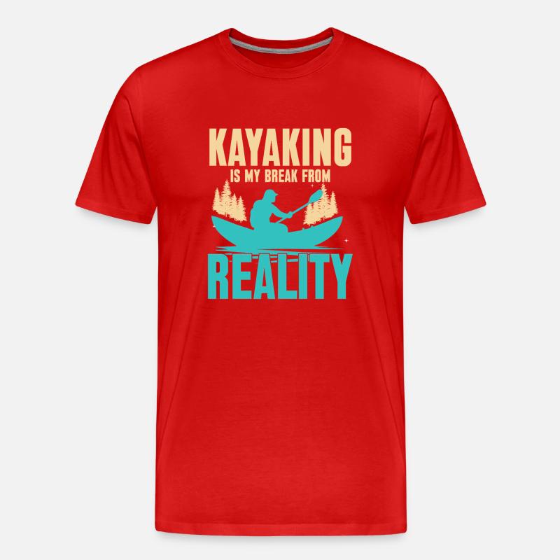 Kajakfahren - Männer Premium Bio T-Shirt - Rot