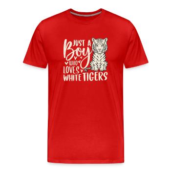 Just a Girl Who Loves White Tigers - Men's Premium Organic T-Shirt - red - Front - Damien (186cm)