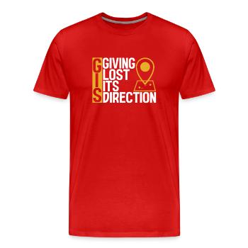 Geographic Information Systems - Men's Premium Organic T-Shirt - red - Front - Damien (186cm)