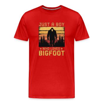 Juste un garçon qui aime le Bigfoot - T-shirt bio Premium Homme - rouge - Devant - Damien (186cm)