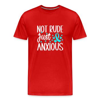Trouble anxieux Trouble anxieux - T-shirt bio Premium Homme - rouge - Devant - Damien (186cm)