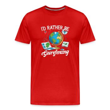 Géoréférencement des systèmes d’information géographique - T-shirt bio Premium Homme - rouge - Devant - Damien (186cm)