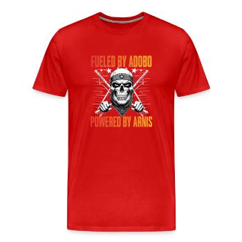Escrima alimenté par Adobo propulsé par Arnis - T-shirt bio Premium Homme - rouge - Devant - Damien (186cm)