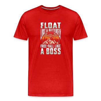 Float like a butterfly, free fall like - Men's Premium Organic T-Shirt - red - Front - Damien (186cm)