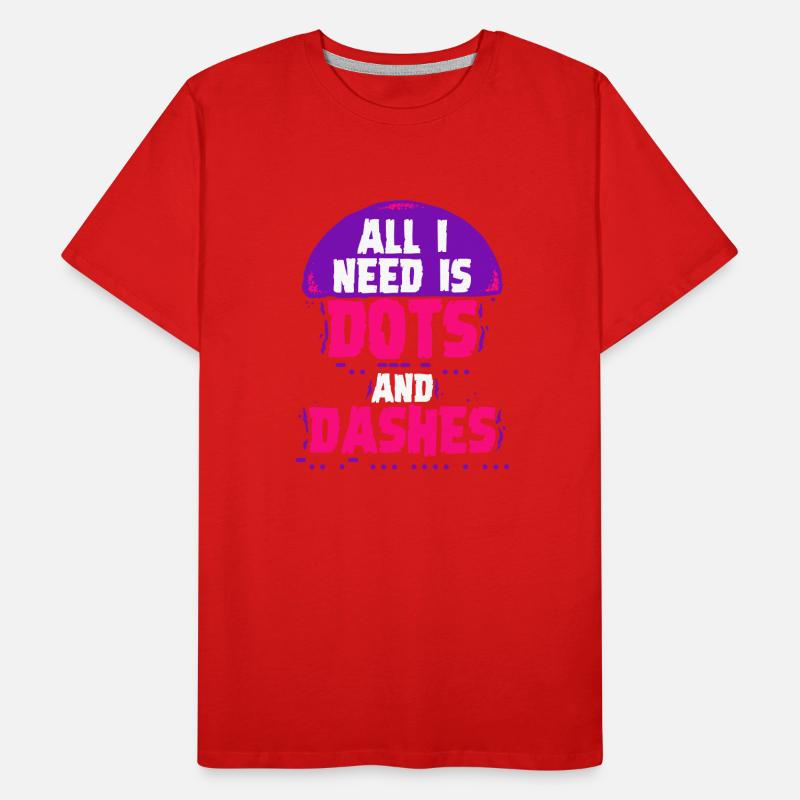 Morsecode Morse Code Points et tirets T-shirt bio Premium Homme