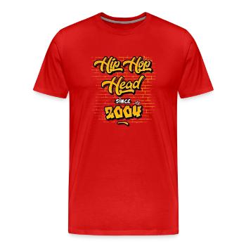 Tête du hip-hop depuis 2004 - 21 ans de talent - T-shirt bio Premium Homme - rouge - Devant - Damien (186cm)