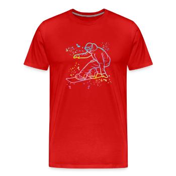 Snowboarder Snowboarding Snowboard - Men's Premium Organic T-Shirt - red - Front - Damien (186cm)