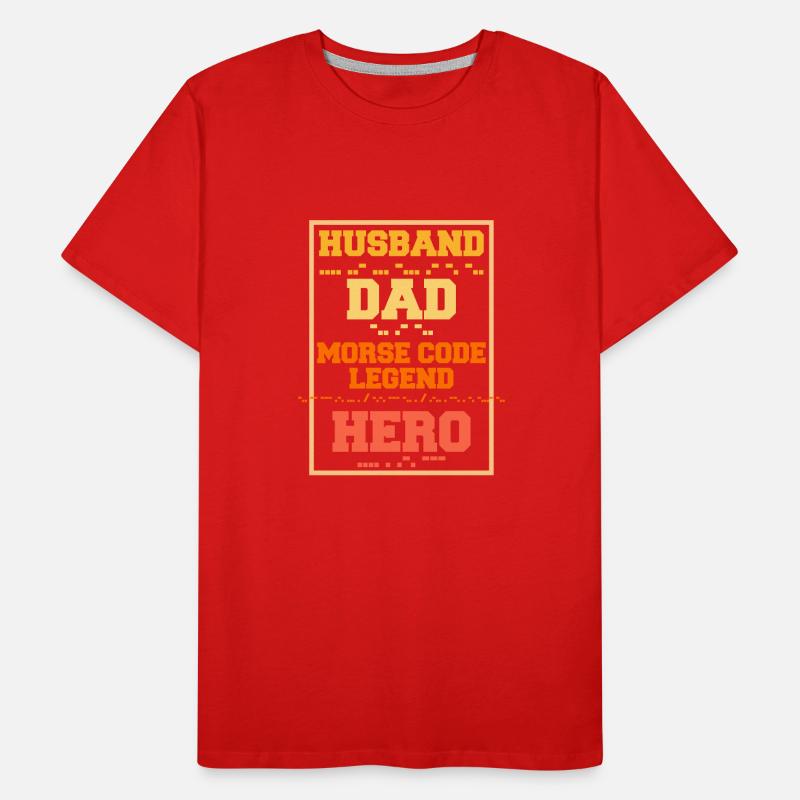 Morsecode Husband Dad Morse Code Legend Männer Premium Bio T-Shirt