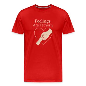 Emotional Verfügbarer Vater Sanfter - Männer Premium Bio T-Shirt - Rot - Vorne - Damien (186cm)