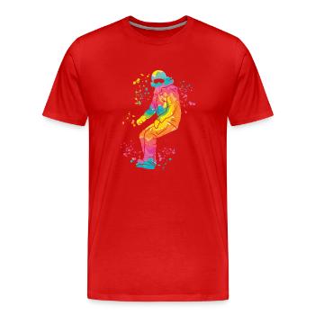 Snowboarder Snowboarding Snowboard - Men's Premium Organic T-Shirt - red - Front - Damien (186cm)