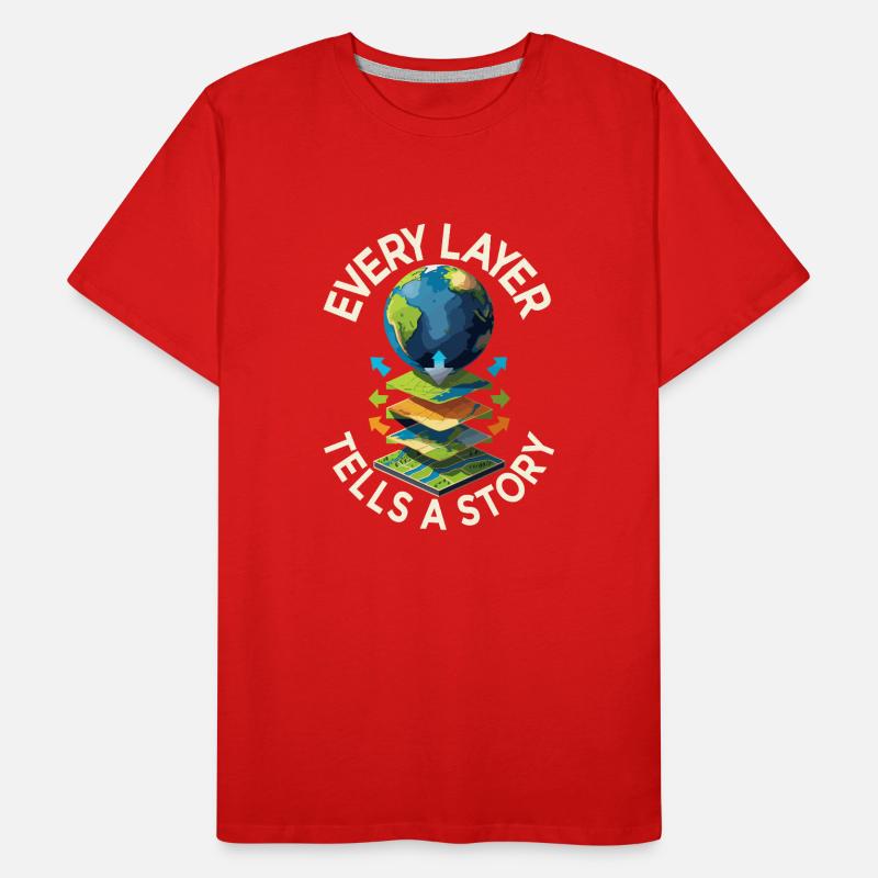 Systèmes d’information géographique à chaque niveau T-shirt bio Premium Homme