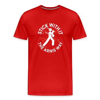 Escrima Kampfsport The Arnis Way - Männer Premium Bio T-Shirt - Rot - Vorne - Damien (186cm)