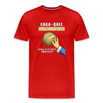 voelkerball gaga ball - Männer Premium Bio T-Shirt - Rot - Vorne - Damien (186cm)