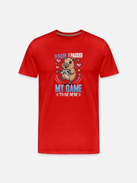 Capybara Gamer Gaming - Men's Premium Organic T-Shirt - red